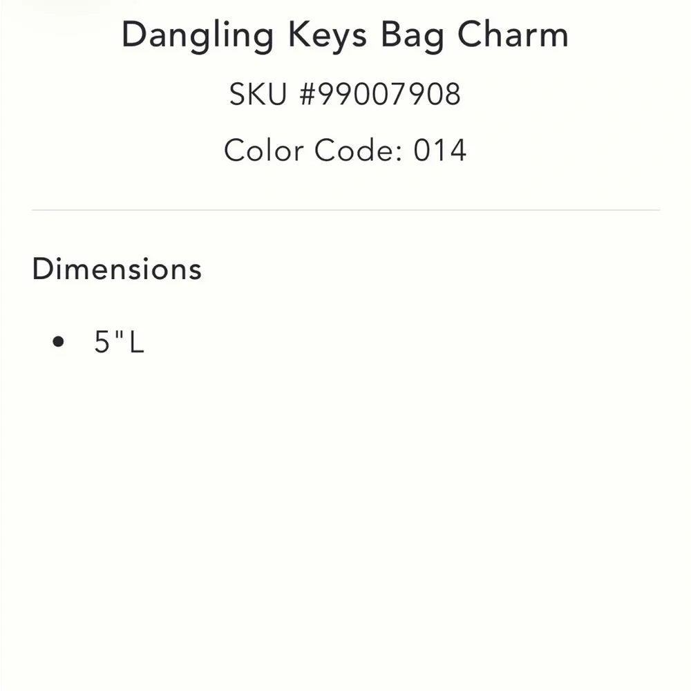 Anthropologie Dangling Keys Bag Charm Neutral Pink Brown NWT